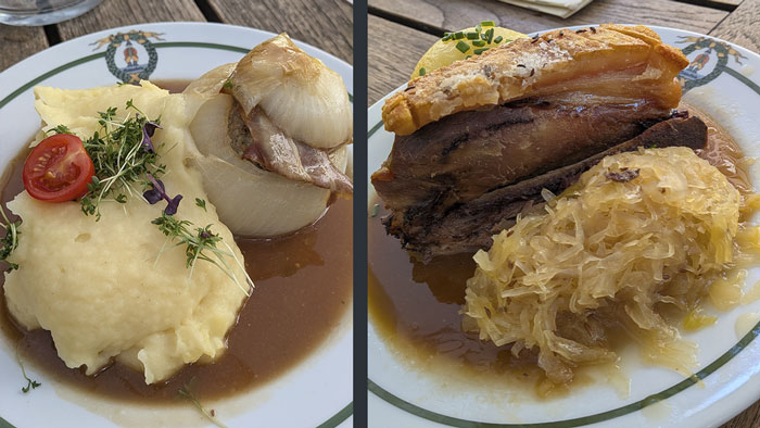 バンベルグのレストランで食べた郷土料理